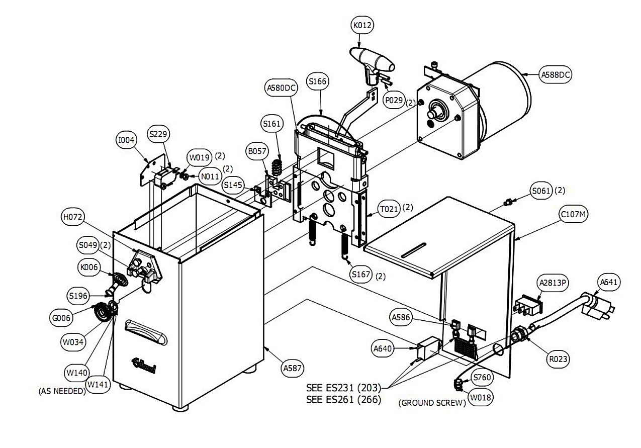 203/266 Electric Can Opener�Exploded View�(115 V)