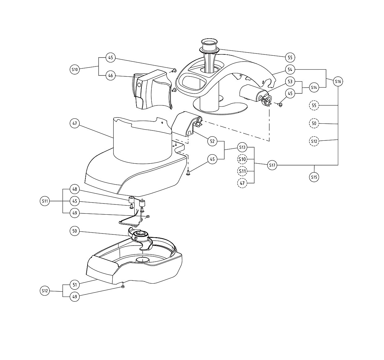 Vue �clat�e Tr�mie / Hopper exploded view / Despiece Tolva /