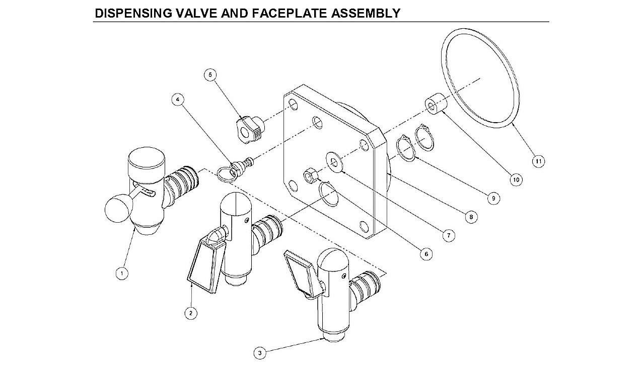 DISPENSING VALVE AND FACEPLATE ASSEMBLY