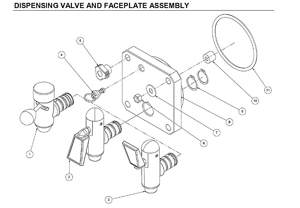 DISPENSING VALVE AND FACEPLATE ASSEMBLY