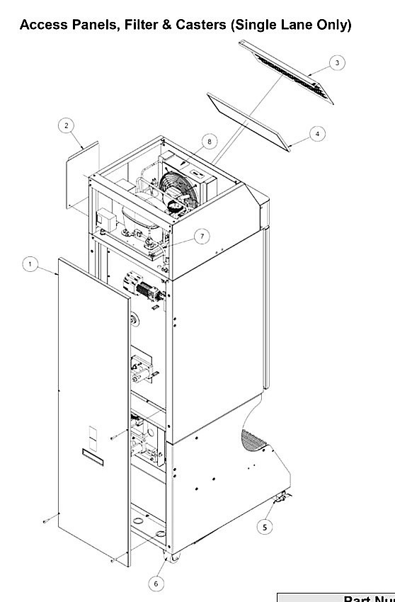 Franke Access Panels, Filter & Casters (Single Lane Only)