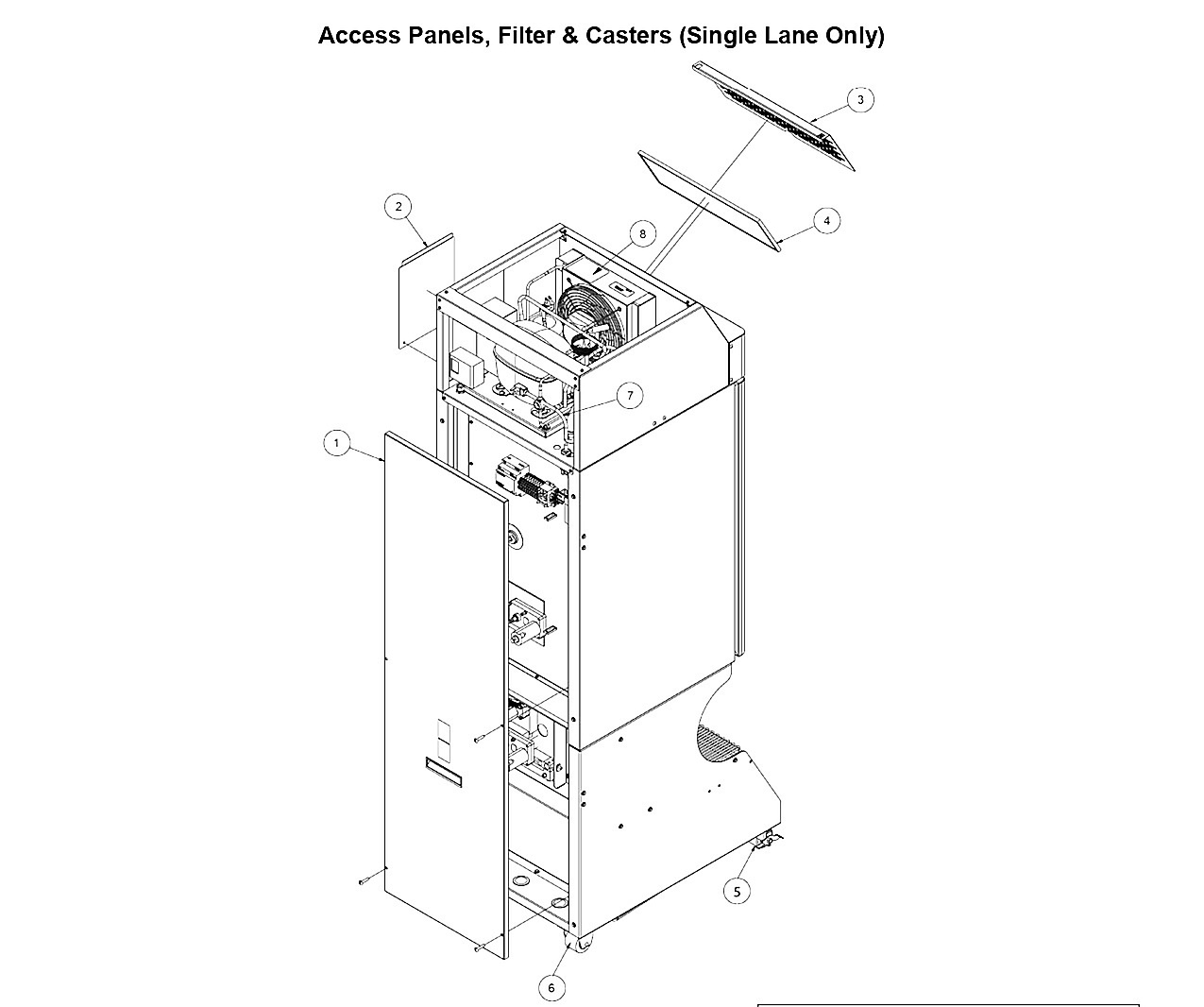 Access Panels, Filter & Casters (Single Lane Only)