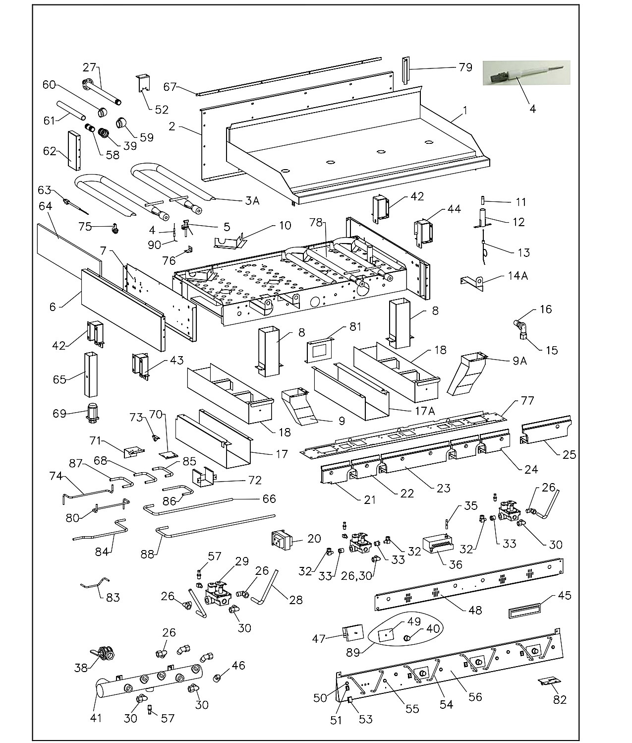 Master Gas F Series Production Griddle�Front Drain models: CG-48F, CG-60F, CG-72F
