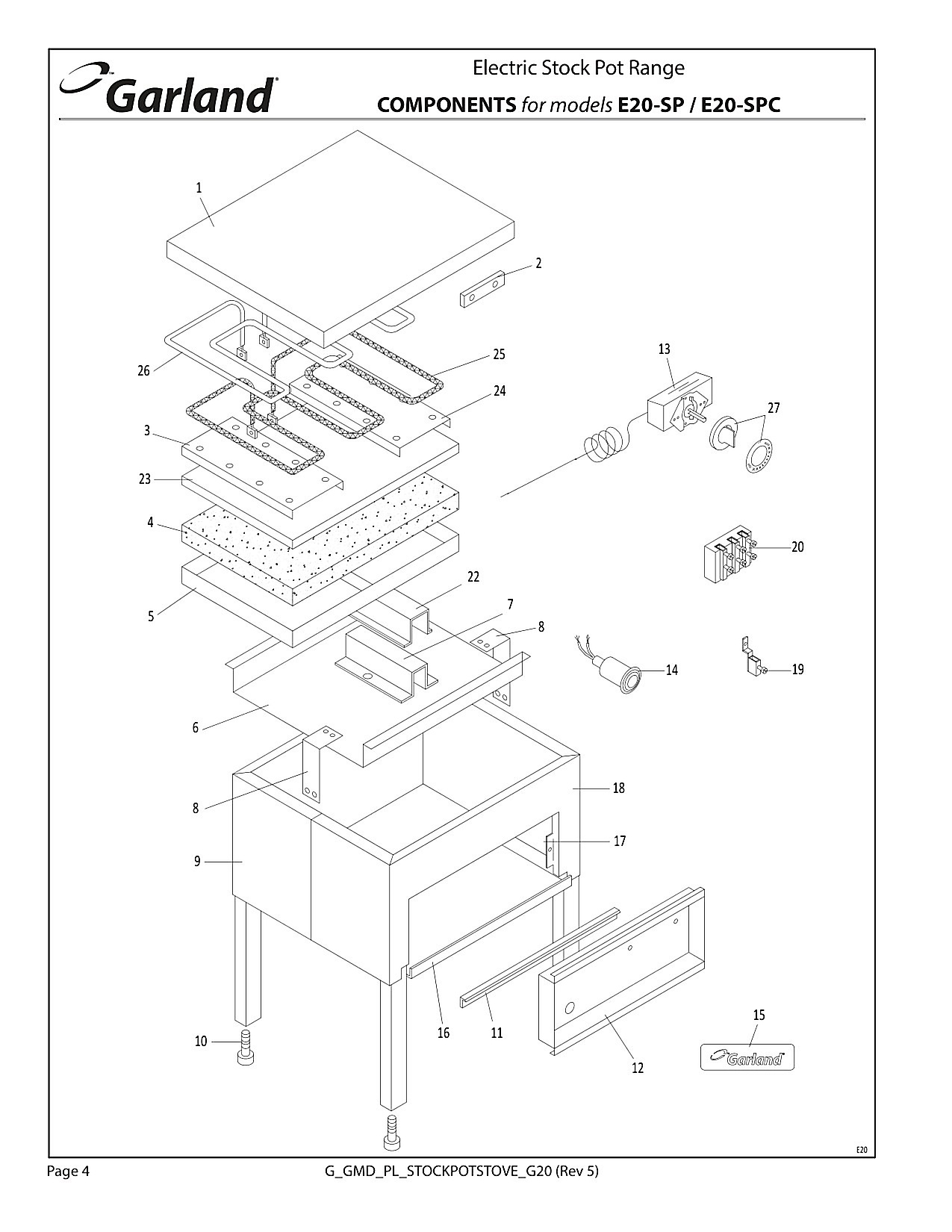 Electric Stock Pot Range Components