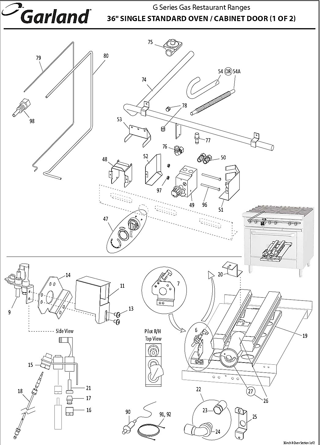 36" SINGLE STANDARD OVEN / CABINET DOOR (1 OF 2)