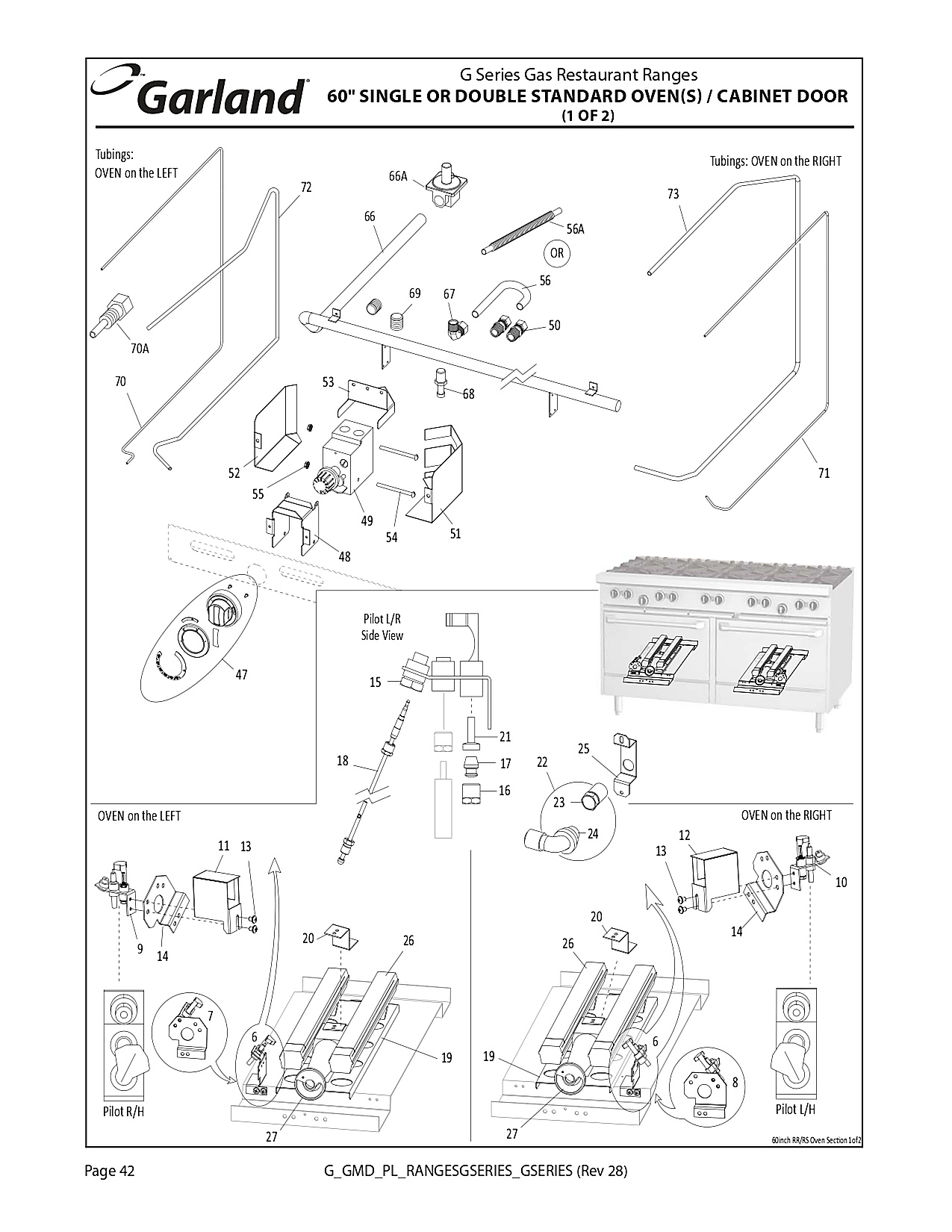 60" SINGLE OR DOUBLE STANDARD OVEN(S) / CABINET DOOR (1 OF 2)