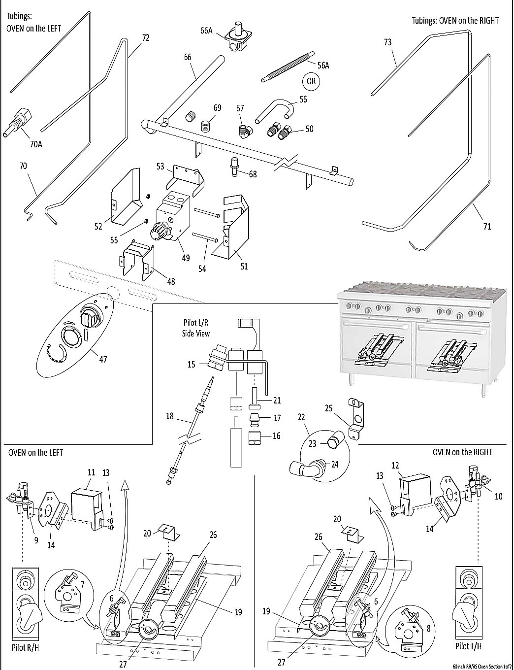 60" SINGLE OR DOUBLE STANDARD OVEN(S) / CABINET DOOR(1 OF 2)