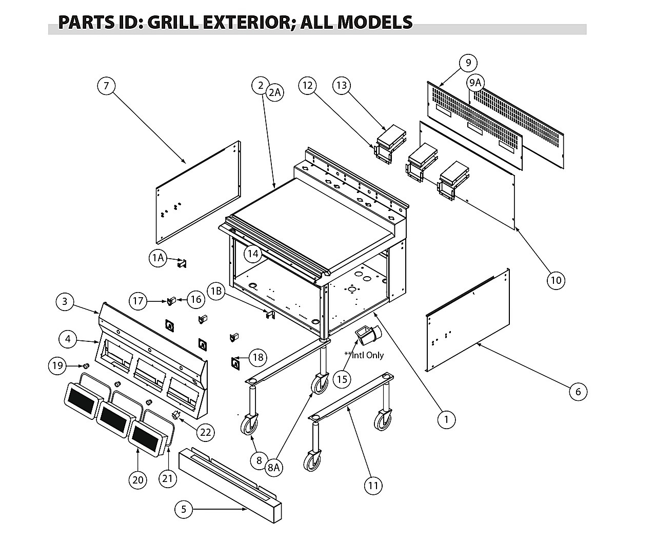 PARTS ID: GRILL EXTERIOR; ALL MODELS