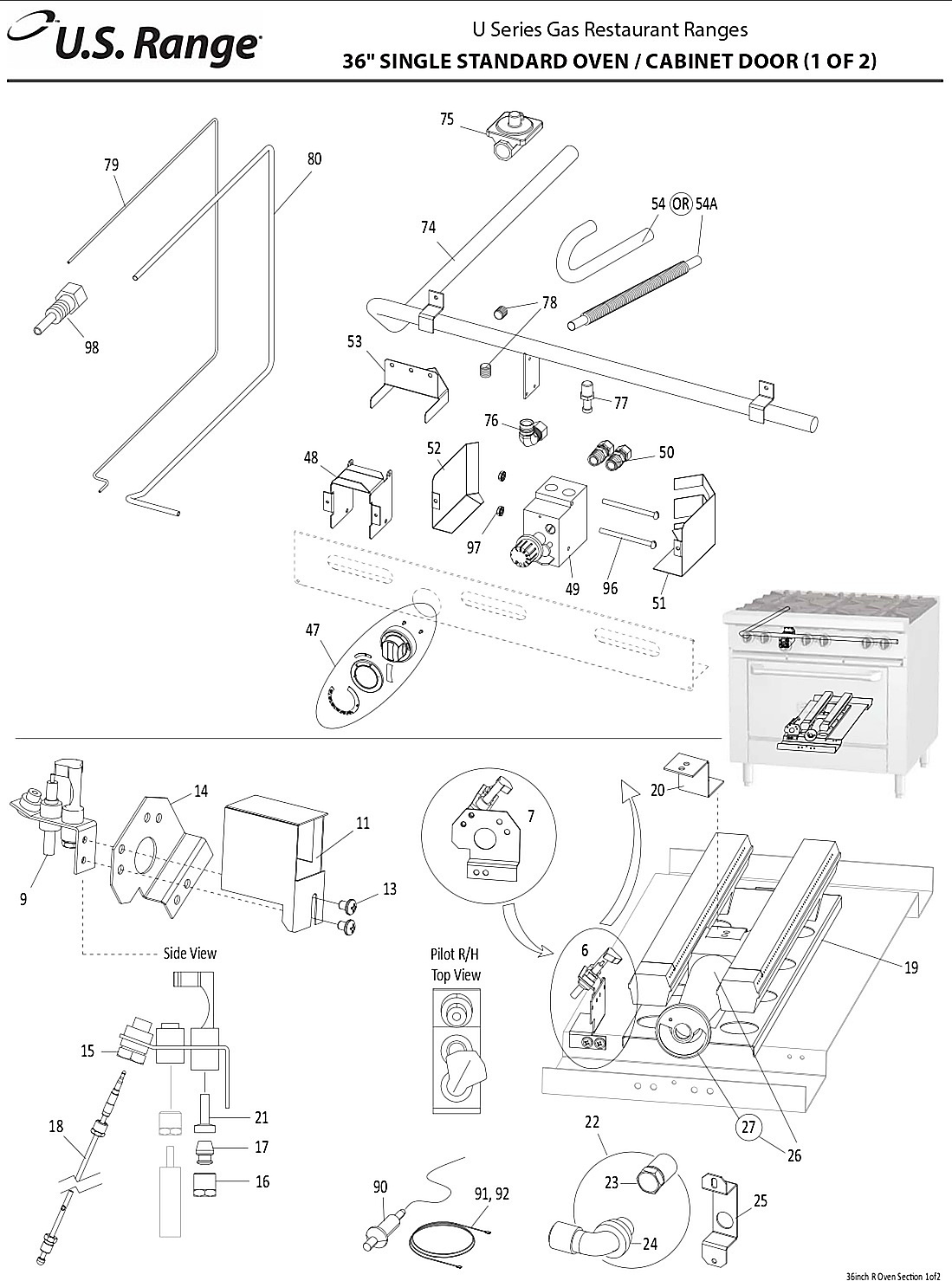 36" SINGLE STANDARD OVEN / CABINET DOOR (1 OF 2)