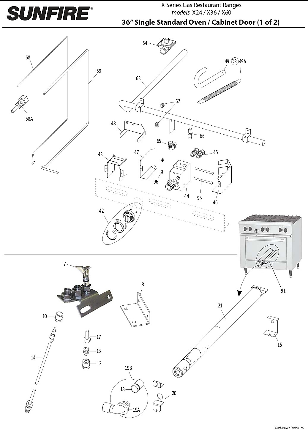36 Single Standard Oven / Cabinet Door (1 of 2)
