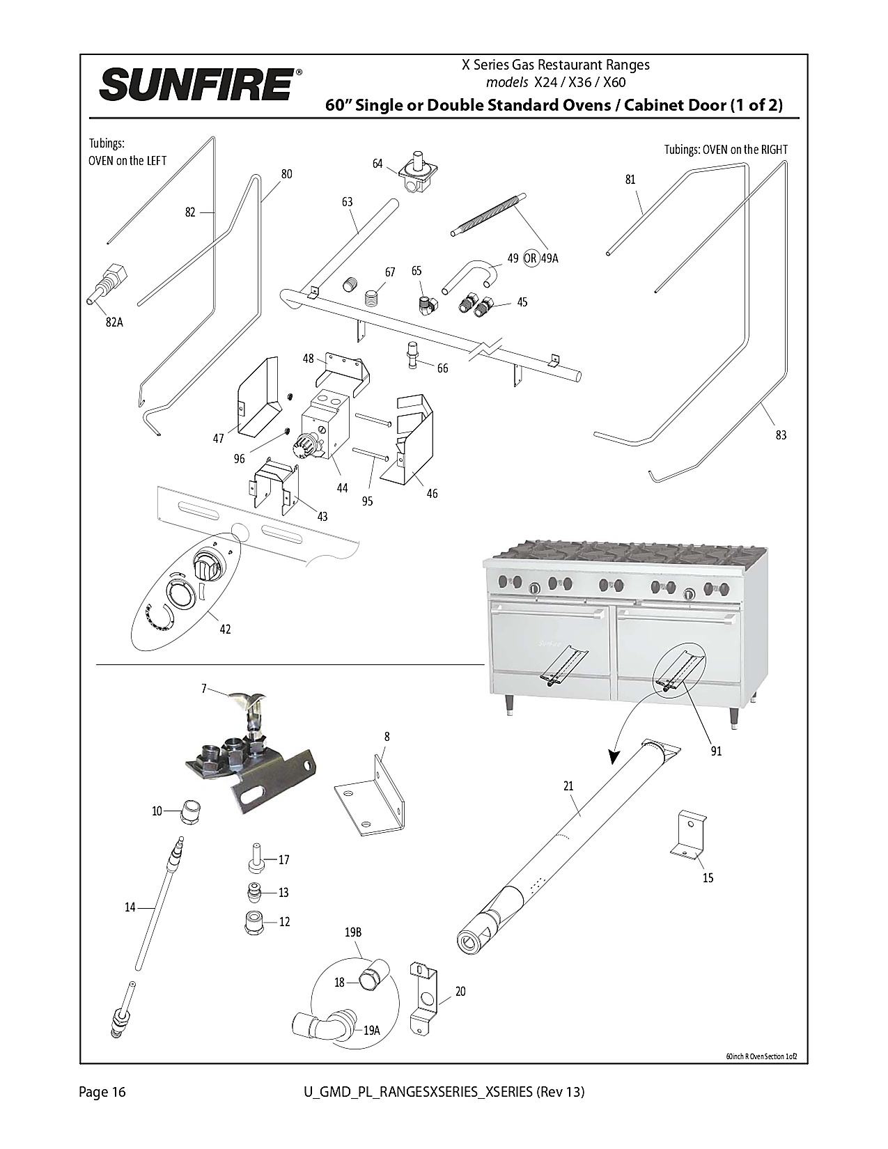 60� Single or Double Standard Ovens / Cabinet Door