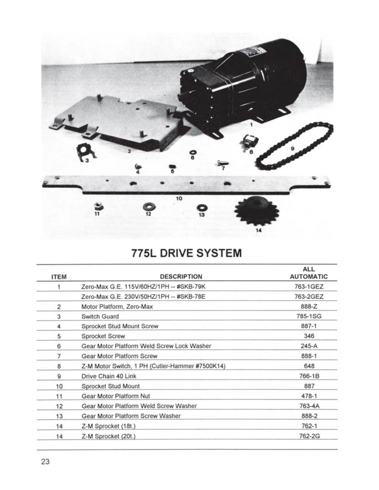 775L DRIVE SYSTEM - ALL AUTOMATIC