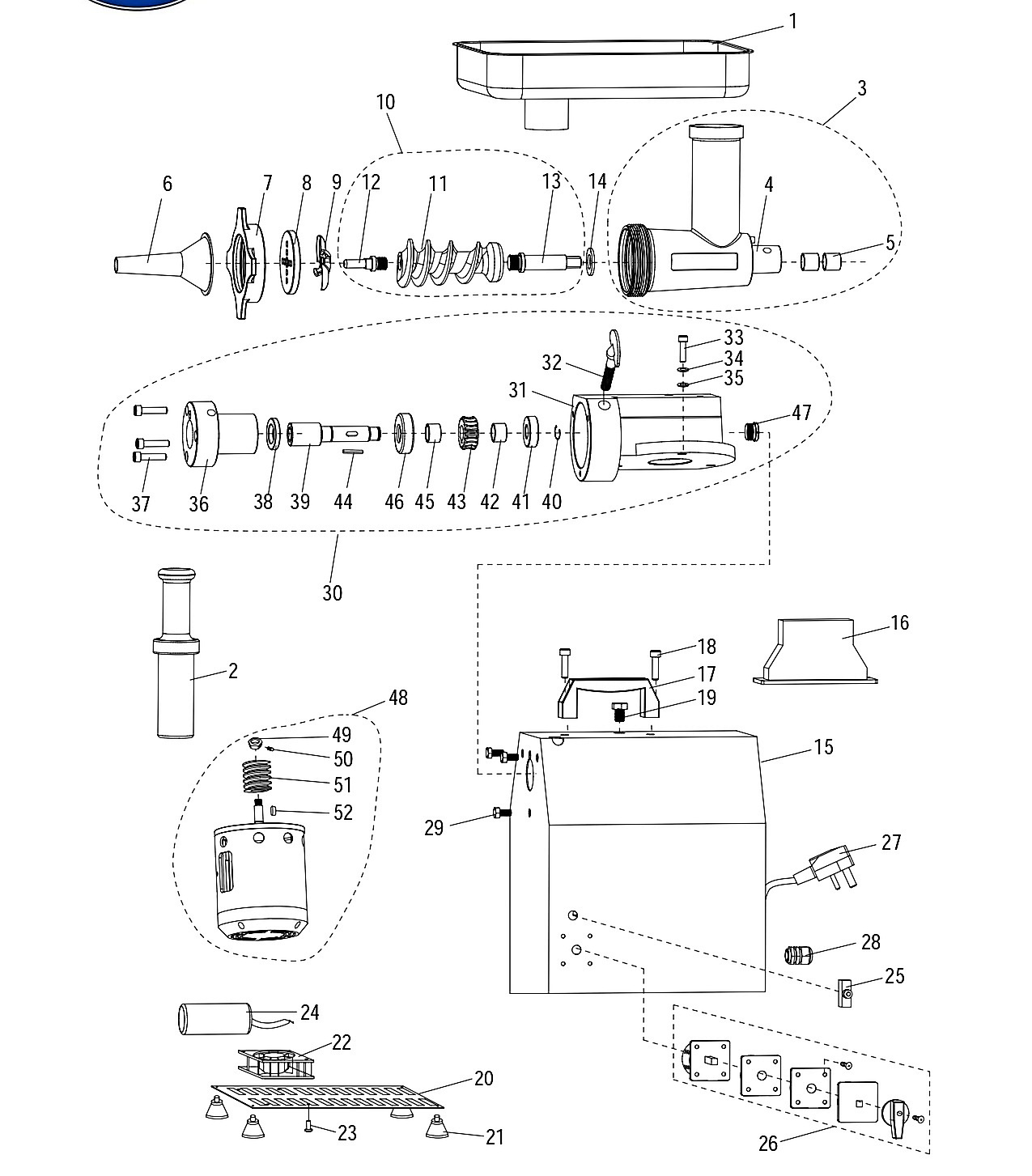 CM12 Meat Chopper Components