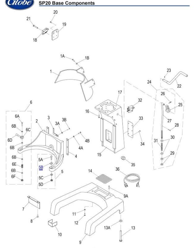 Globe SP20 Base Components