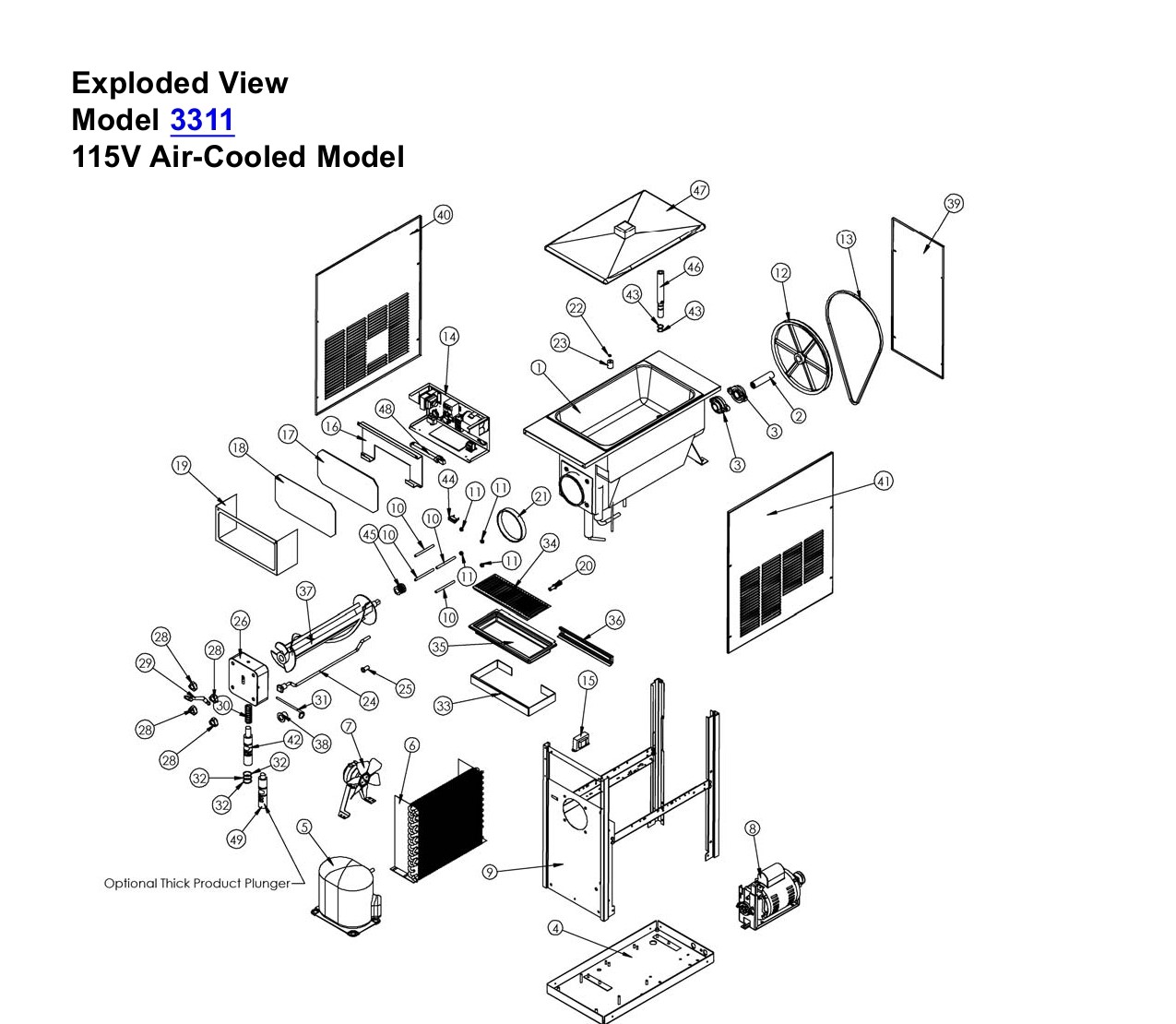 Exploded View Model 3311 115V Air-Cooled Model