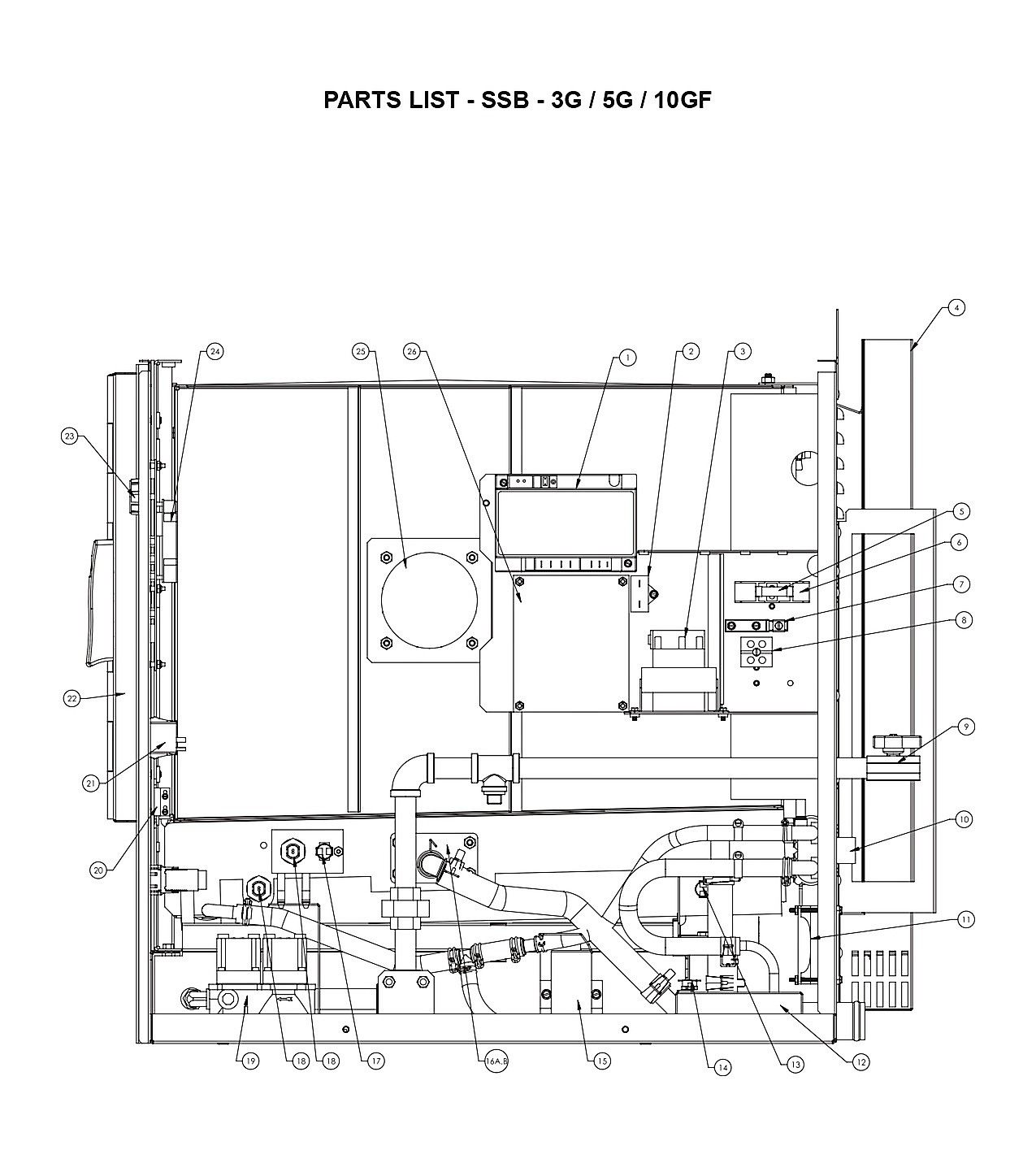 PARTS LIST - SSB - 3G / 5G / 10GF
