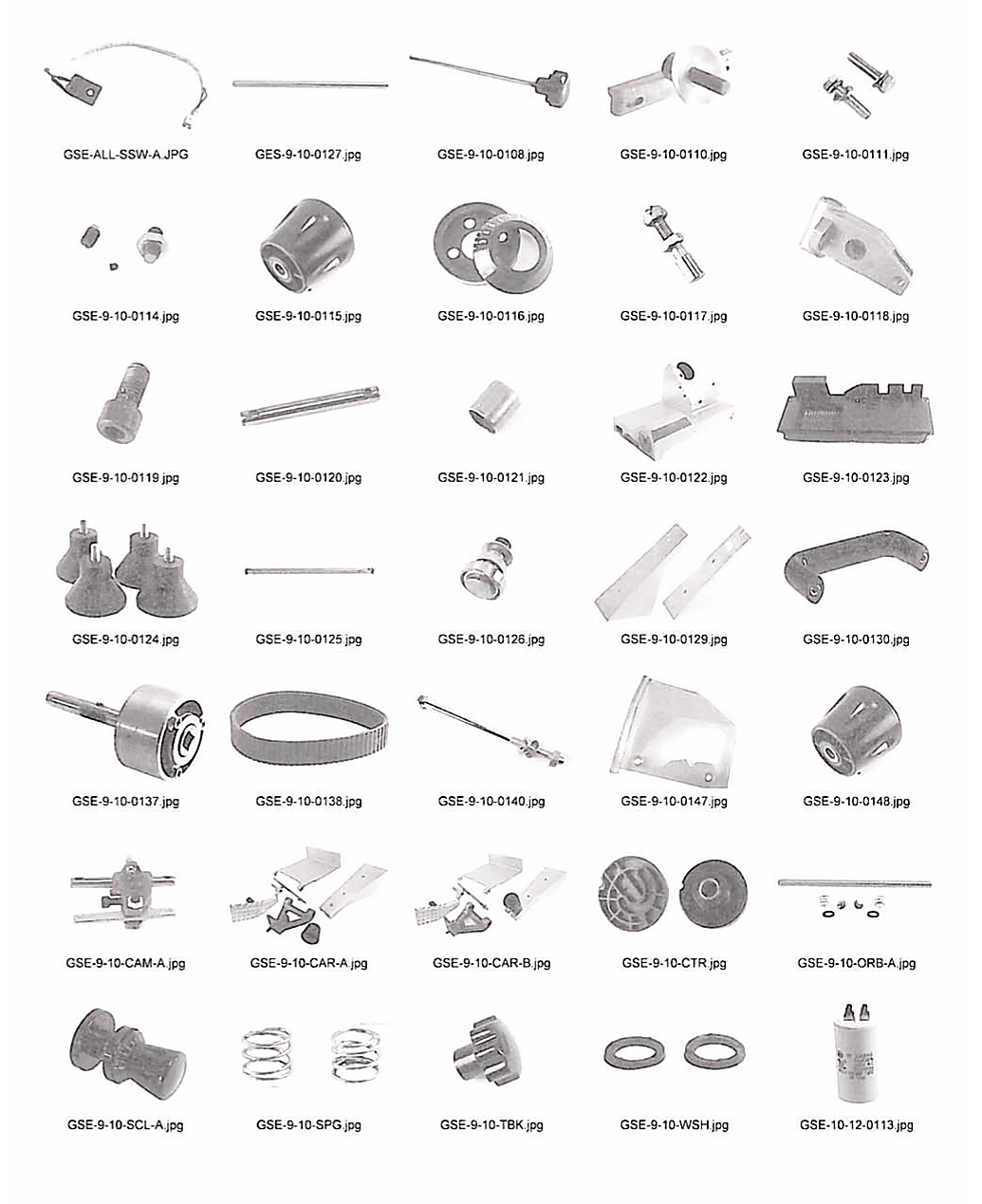 REPLACEMENT PARTS (GSE-110)
