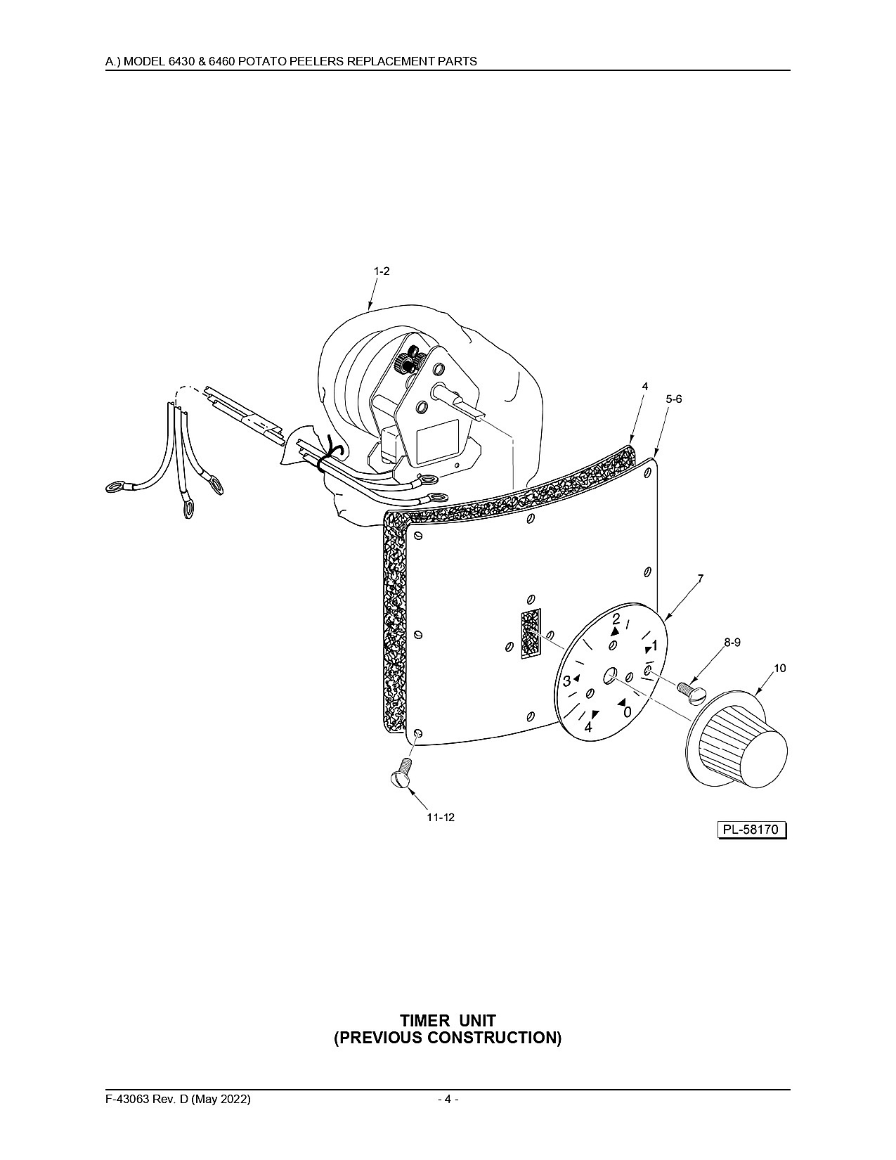 TIMER UNIT (PREVIOUS CONSTRUCTION)