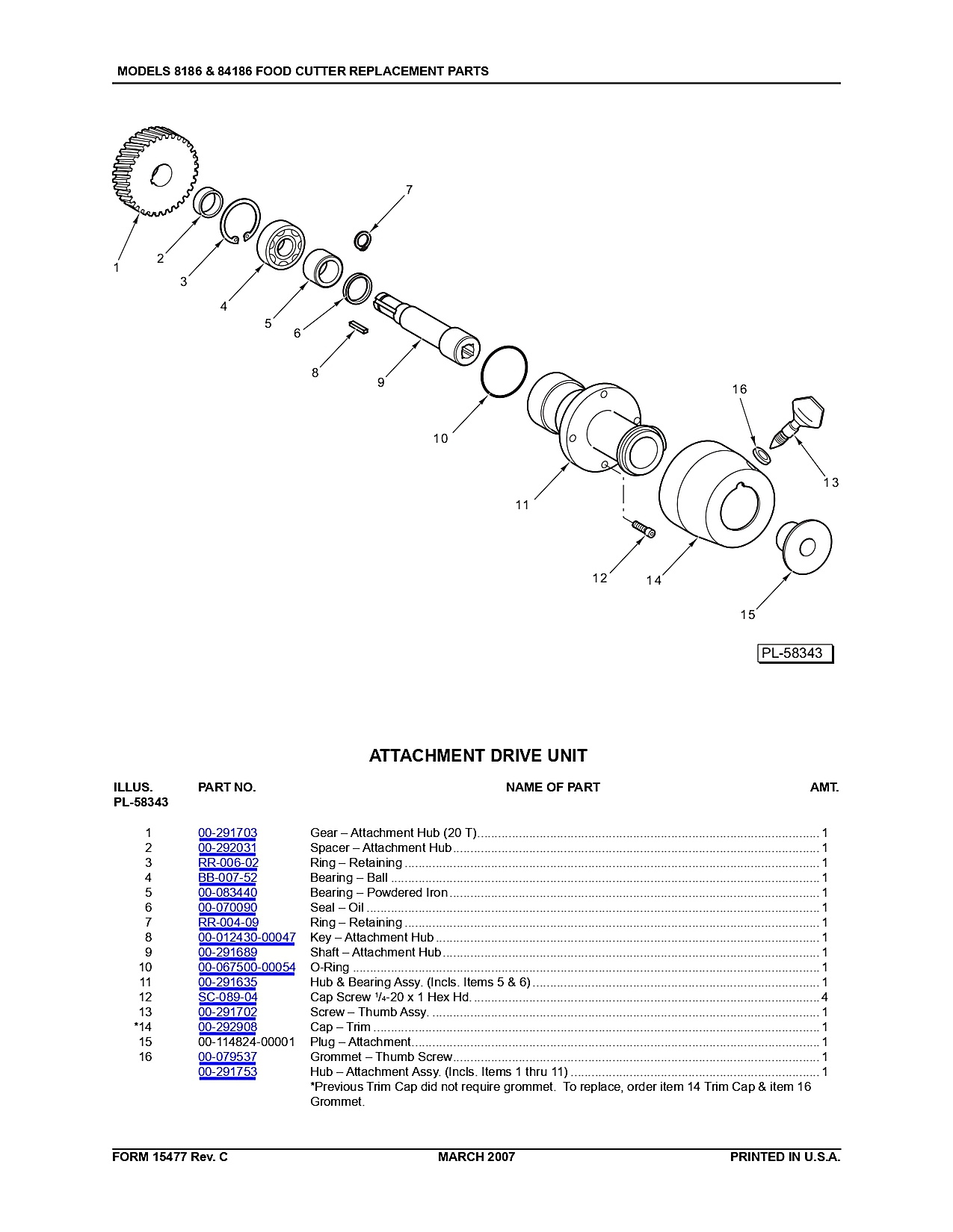 Hobart Attachment Drive Unit