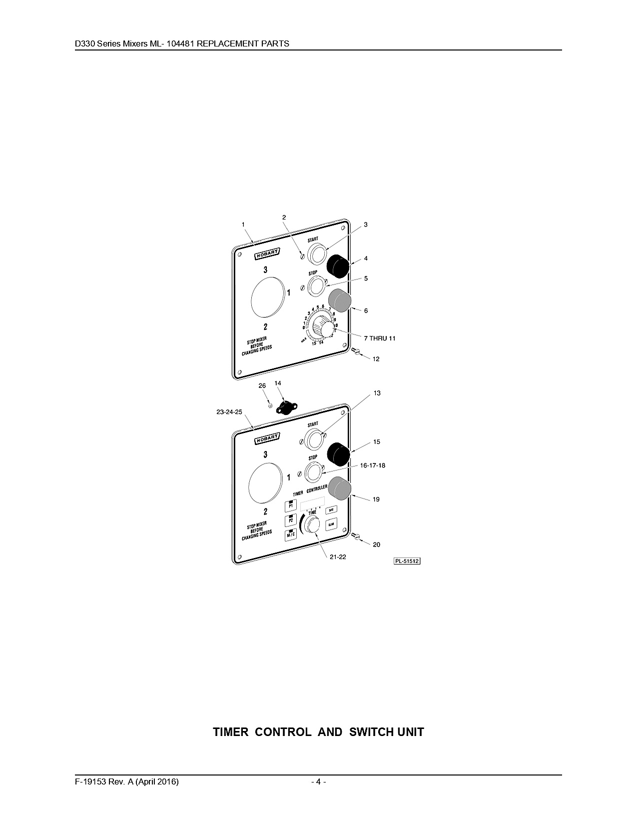 TIMER CONTROL AND SWITCH UNIT