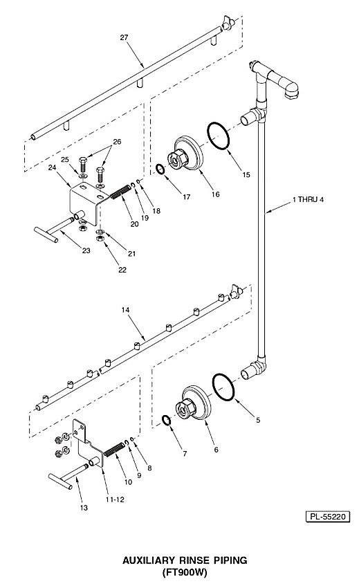 Hobart Auxiliary Rinse Piping (Ft900W)