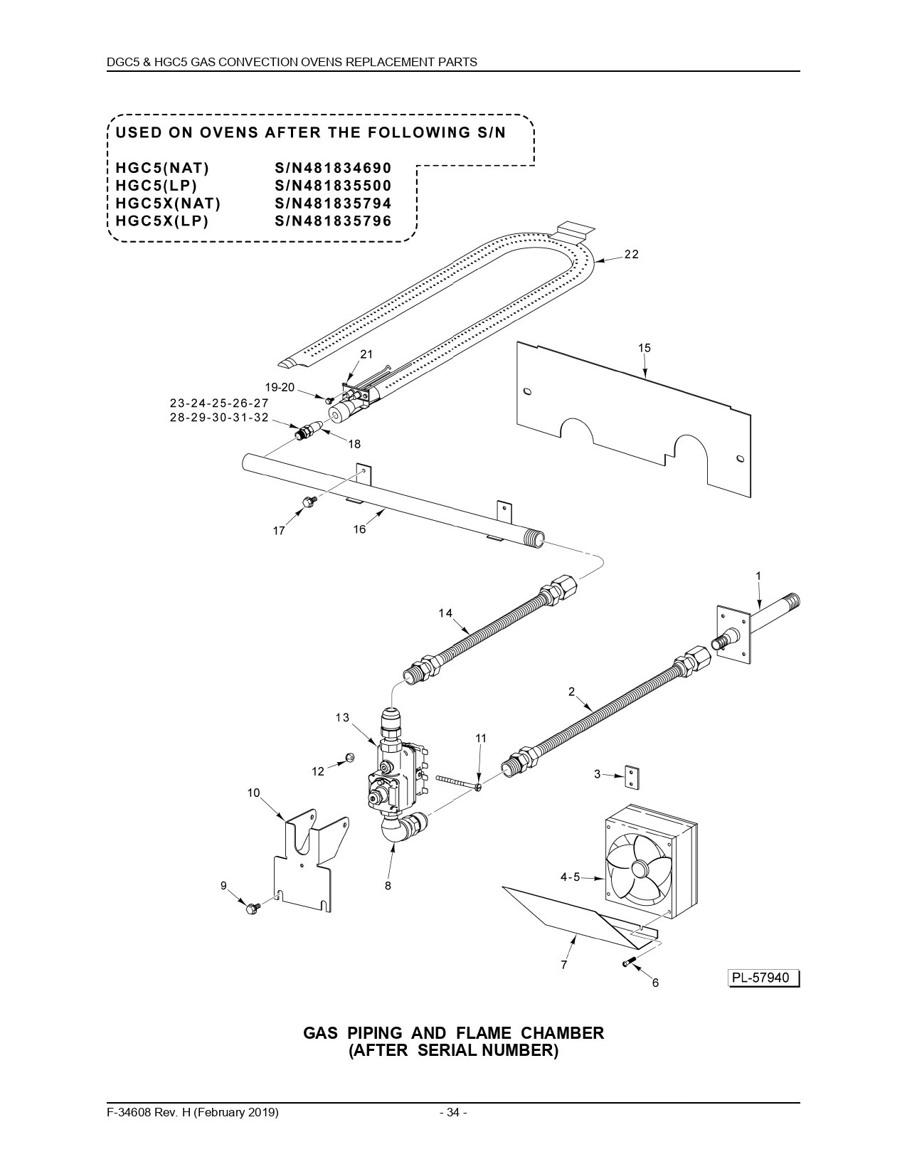 PIPING AND FLAME CHAMBER (AFTER SERIAL NUMBER)