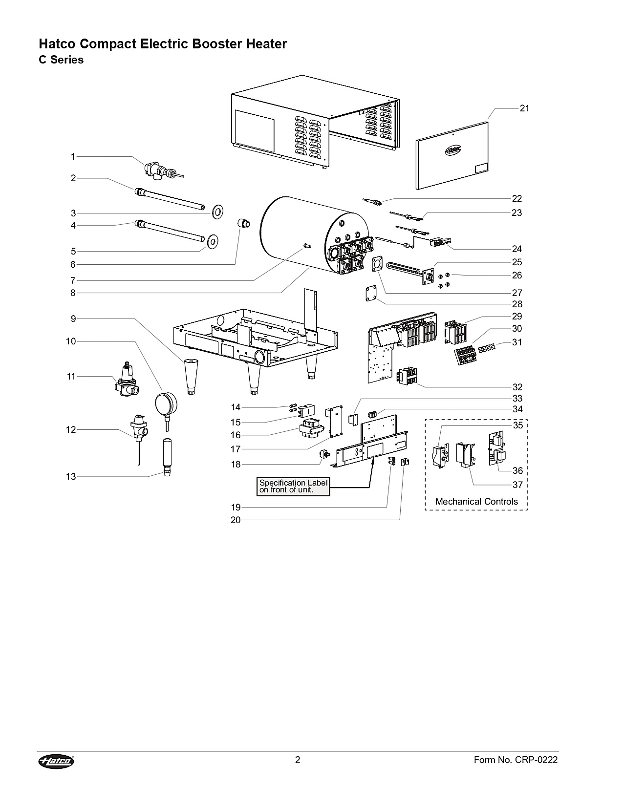 Hatco Compact Electric Booster Heater