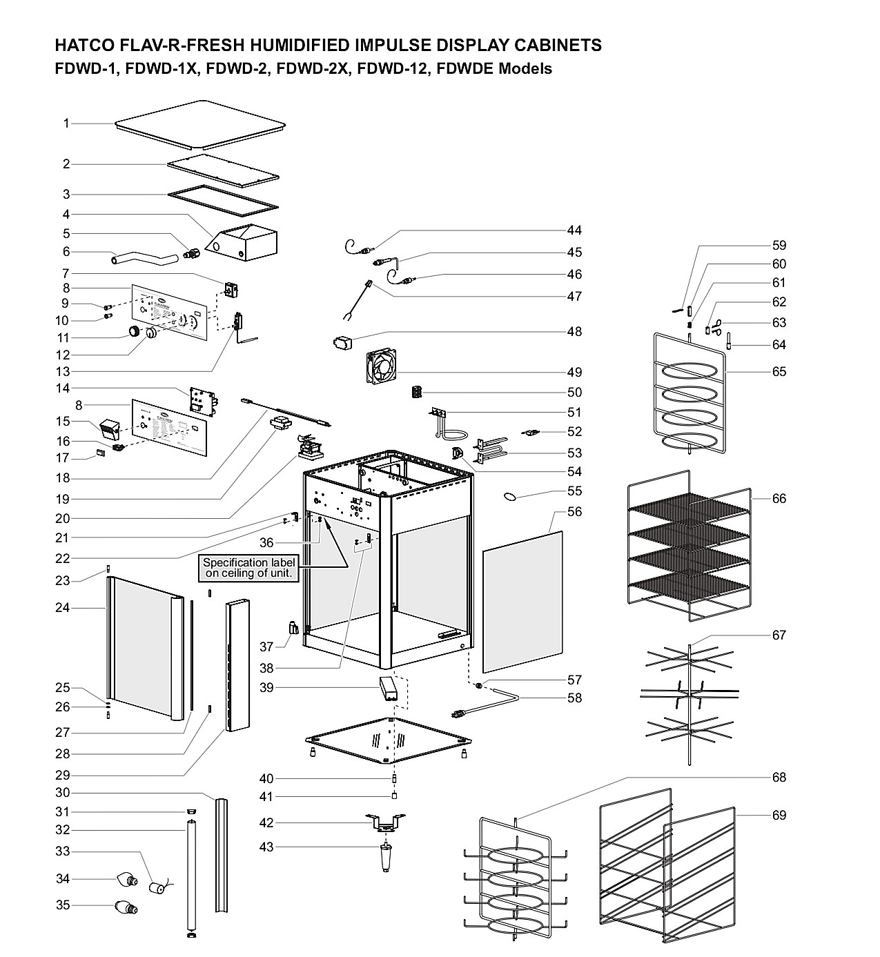 HATCO FLAV-R-FRESH HUMIDIFIED IMPULSE DISPLAY CABINETS