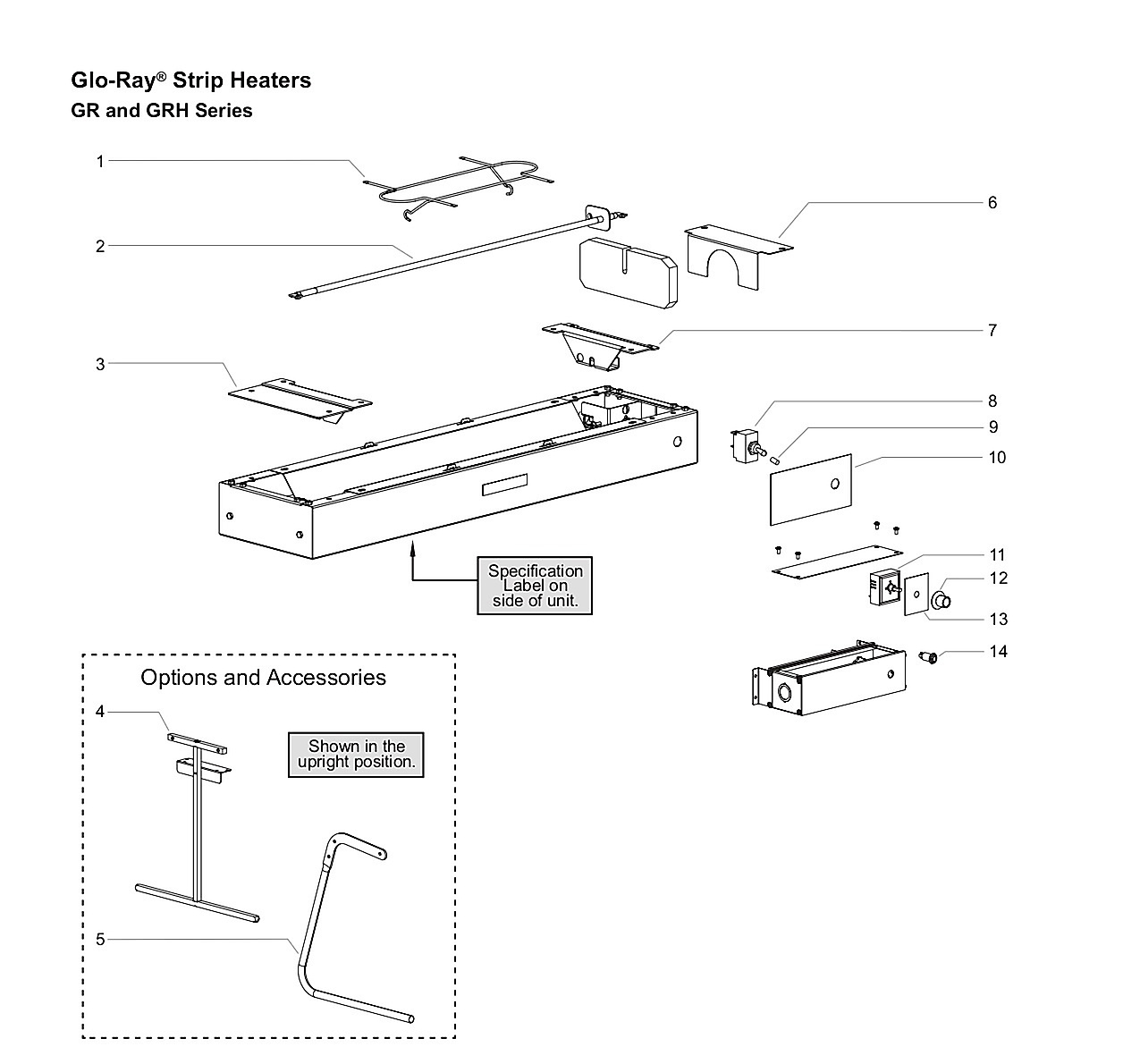 Glo-Ray Strip Heaters GR and GRH Series