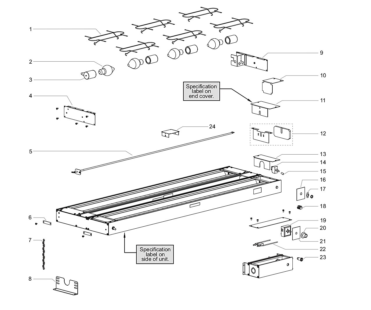 Glo-Ray Strip Heaters