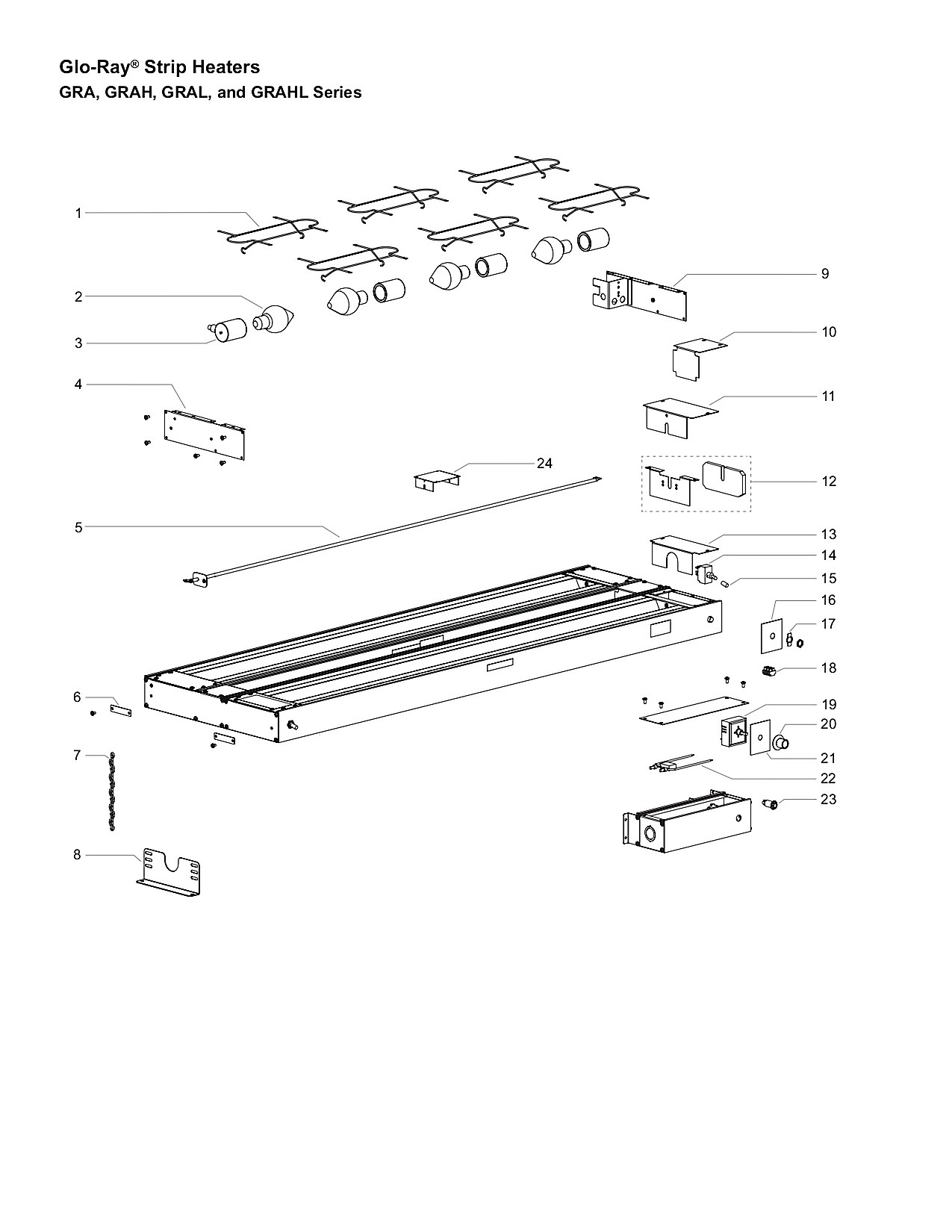 Glo-Ray� Strip Heaters GRA, GRAH, GRAL, and GRAHL Series
