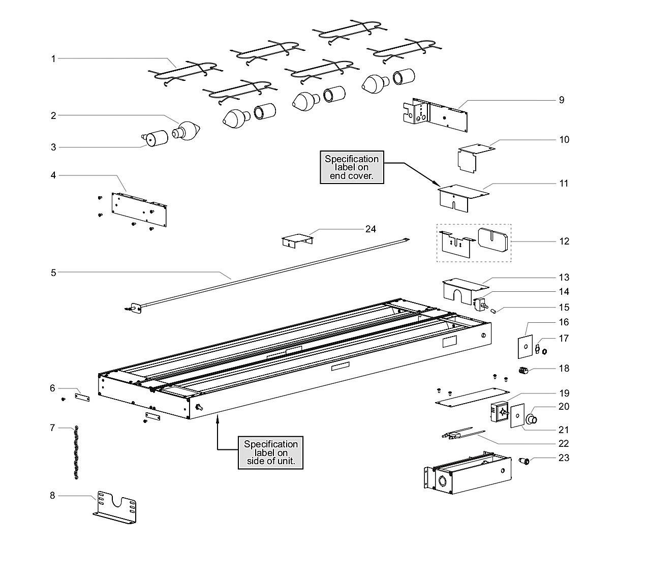 Glo-Ray Strip Heaters