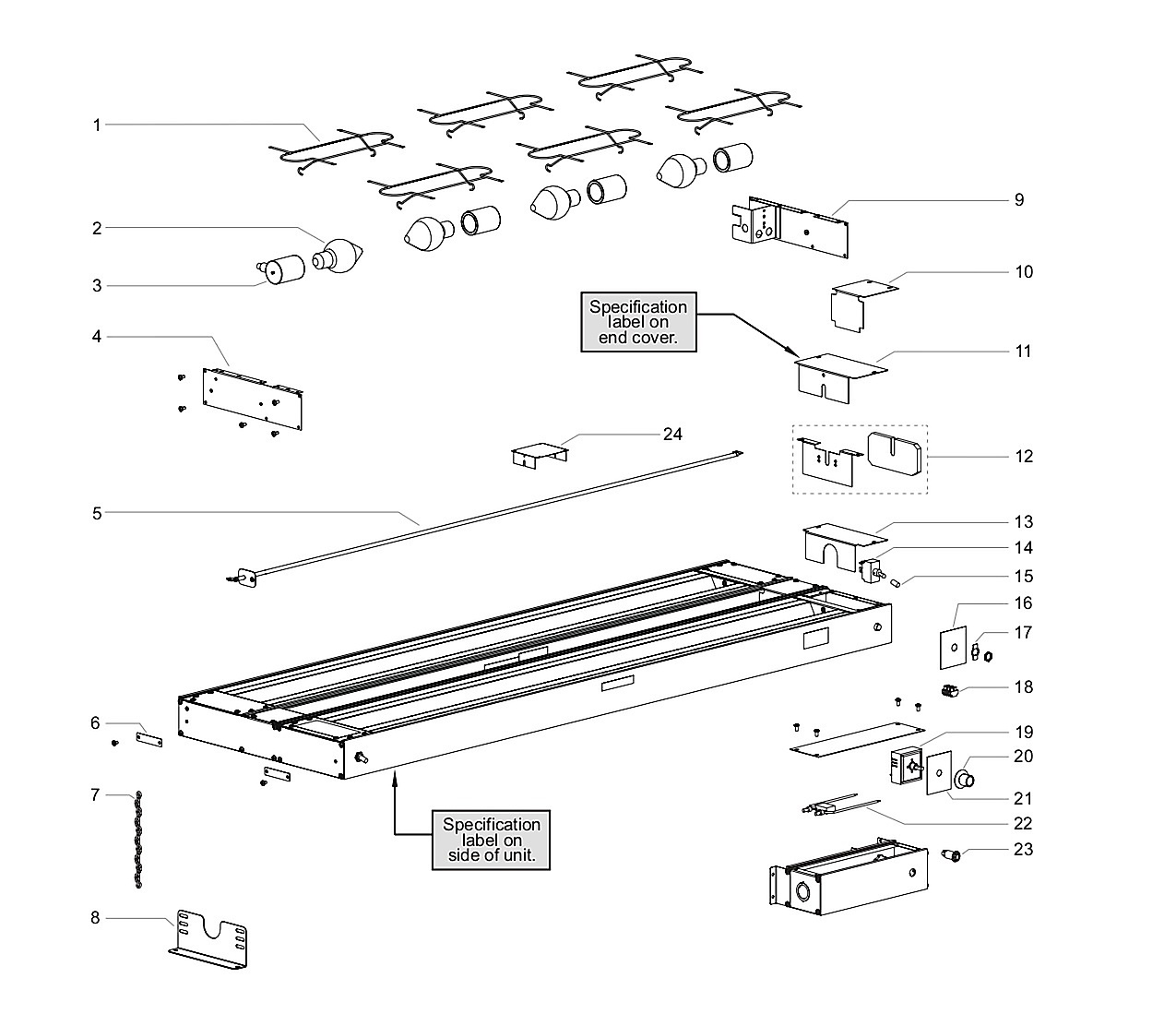 Glo-Ray Strip Heaters