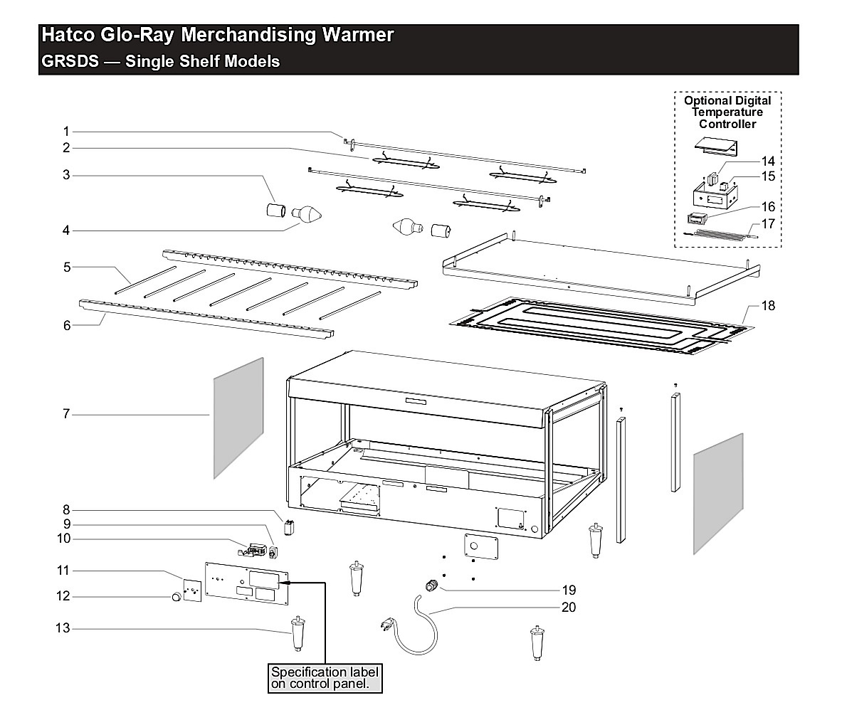 Hatco Glo-Ray Merchandising Warmer GRSDS � Single Shelf Models