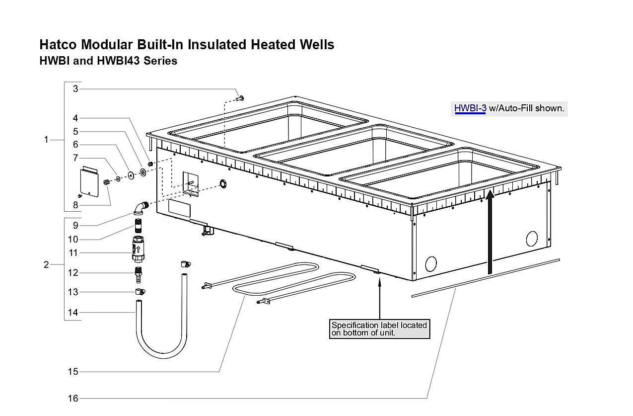 Hatco Modular Built-In Insulated Heated Wells HWBI and HWBI43 Series