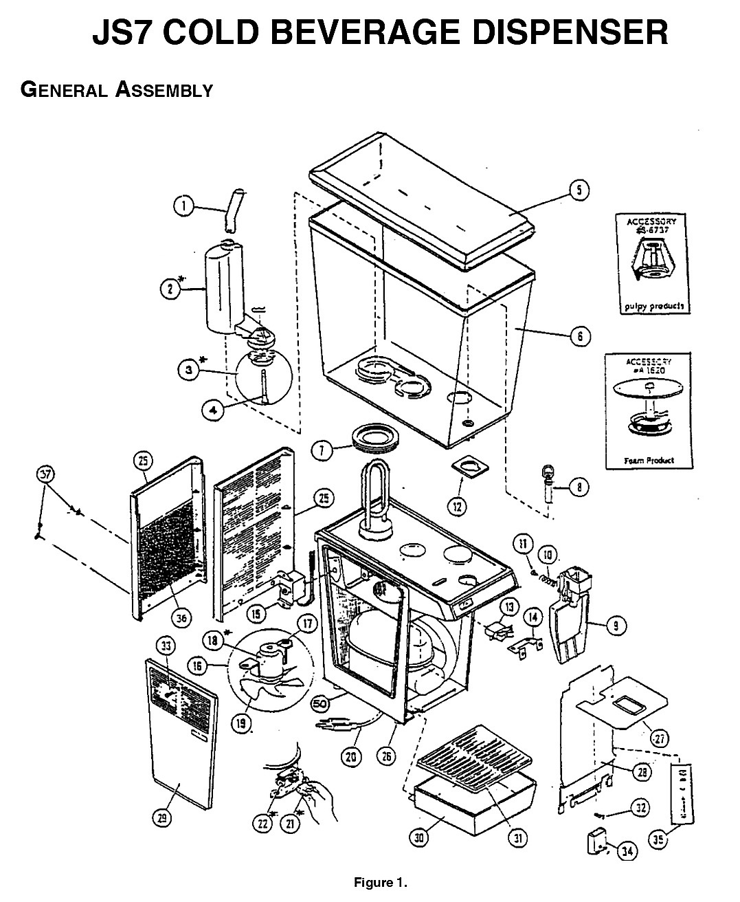 JS7 COLD BEVERAGE DISPENSER GENERAL ASSEMBLY