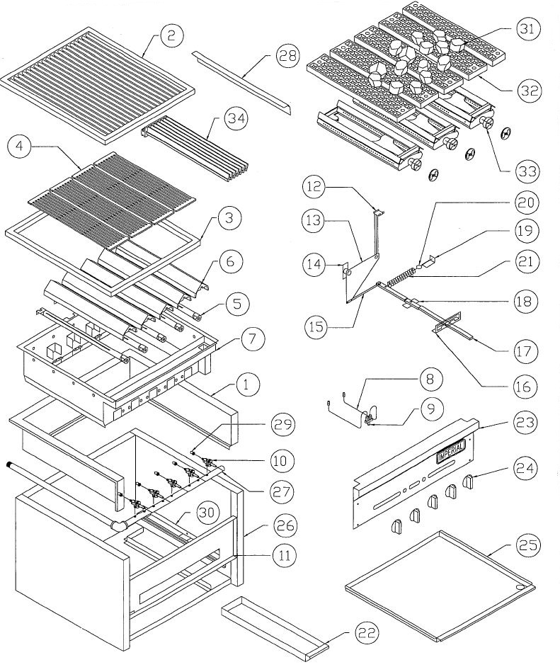 IAB 24 Stake House Broiler Parts List