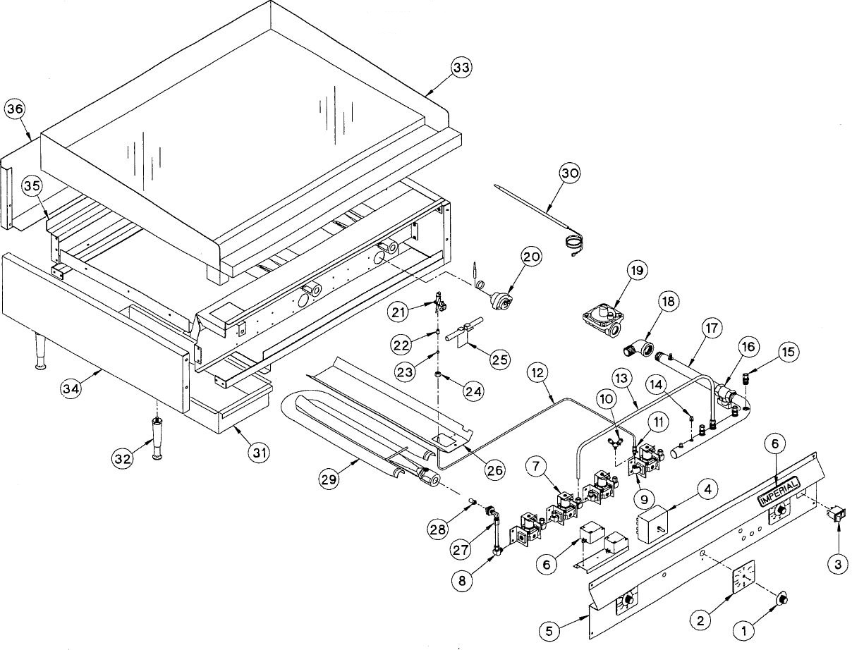 ISCE 24 Griddle Parts List