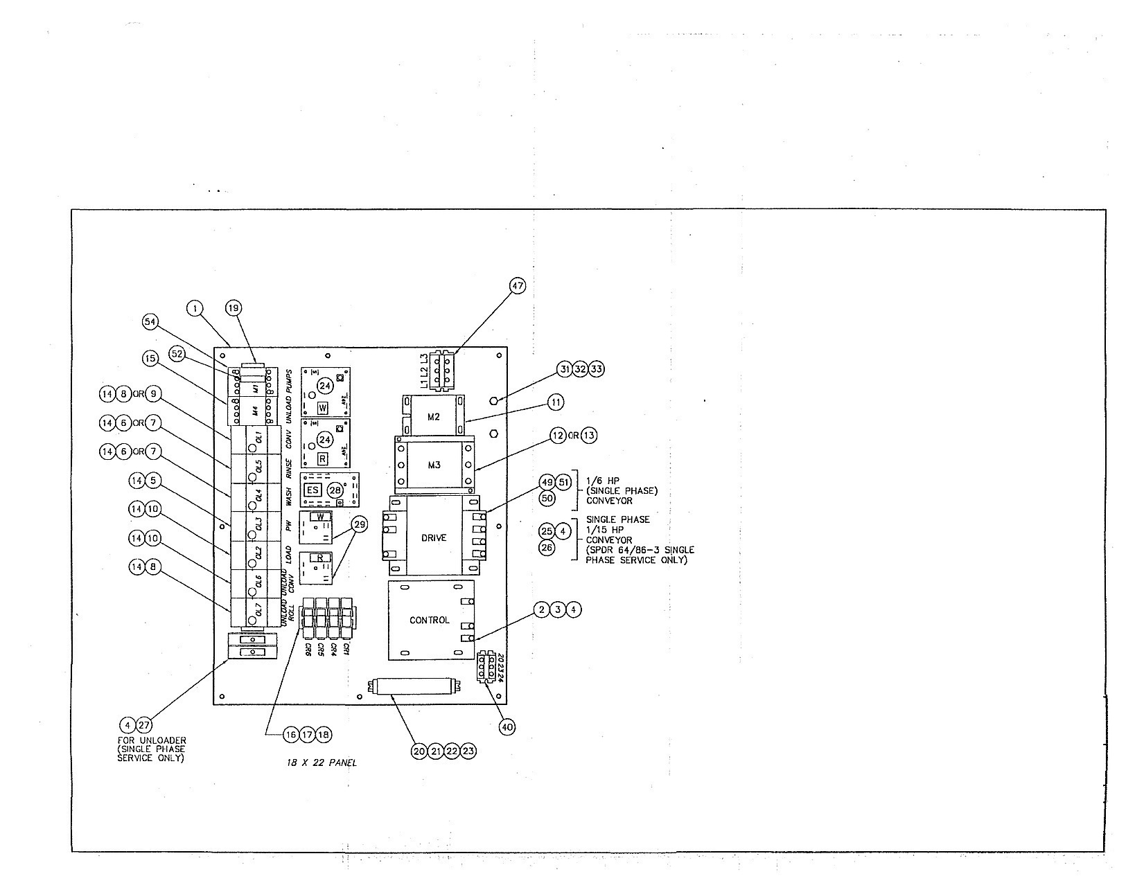 CONTROL PANEL LAYOUT SPDR 64, 86-3, AND SUPER 106-2