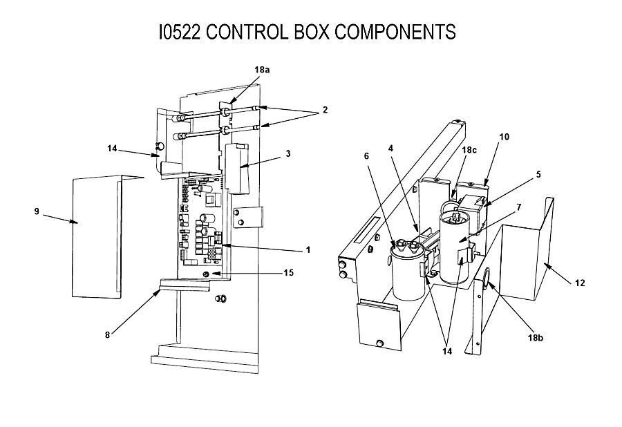 Manitowoc Ice I0522 Control Box Components
