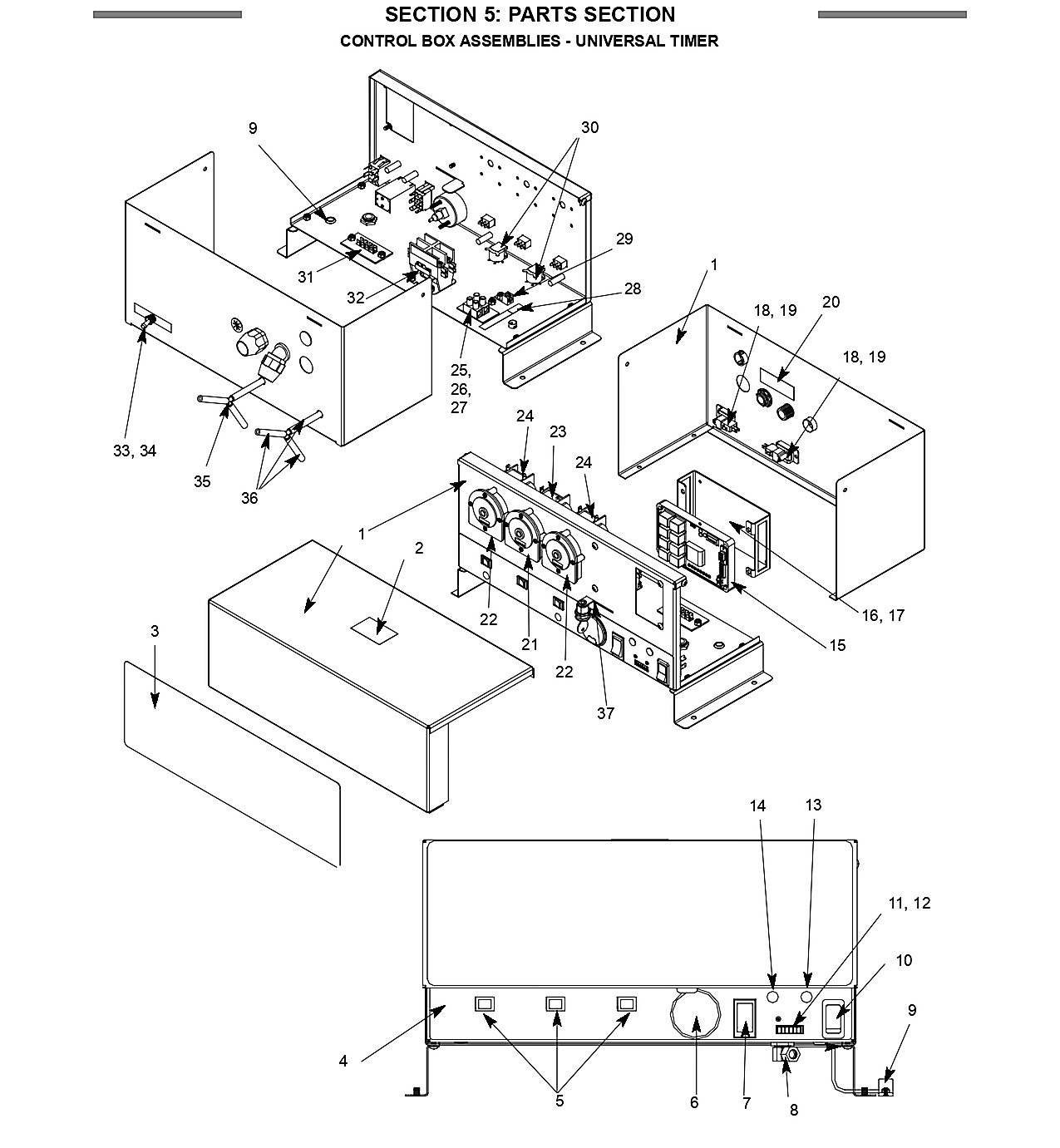 CONTROL BOX ASSEMBLIES - UNIVERSAL TIMER