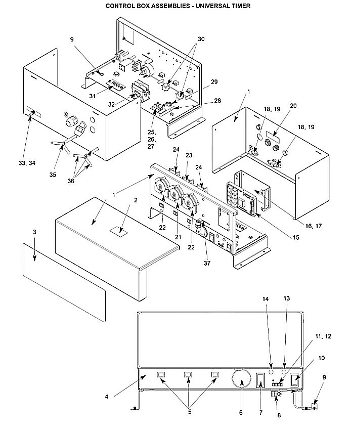 CONTROL BOX ASSEMBLIES - UNIVERSAL TIMER