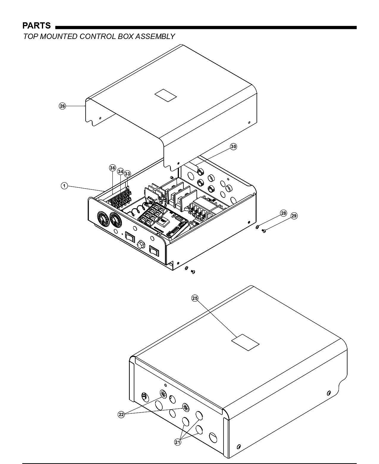 TOP MOUNTED CONTROL BOX ASSEMBLY -1
