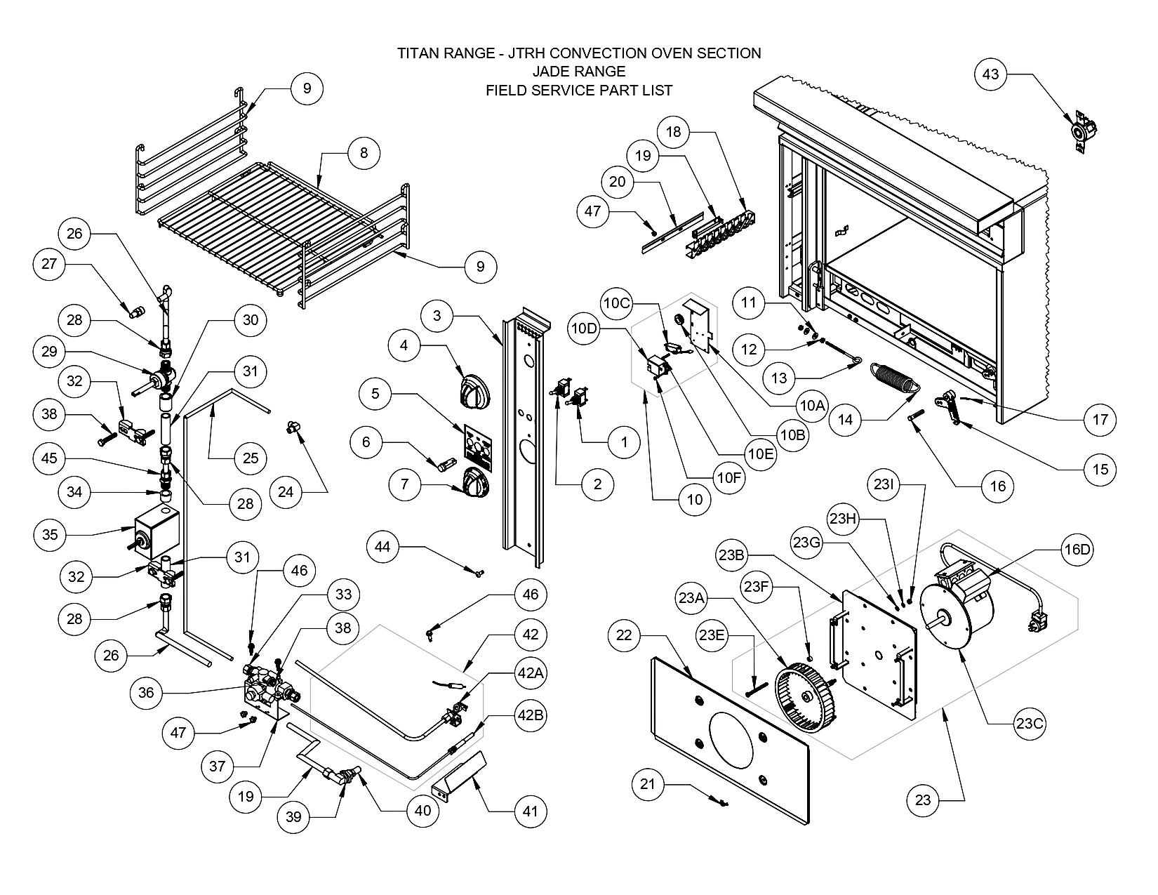 TITAN RANGE - JTRH CONVECTION OVEN SECTION
