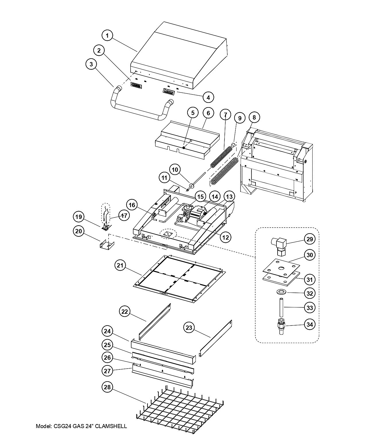 CSG24 GAS 24� CLAMSHELL