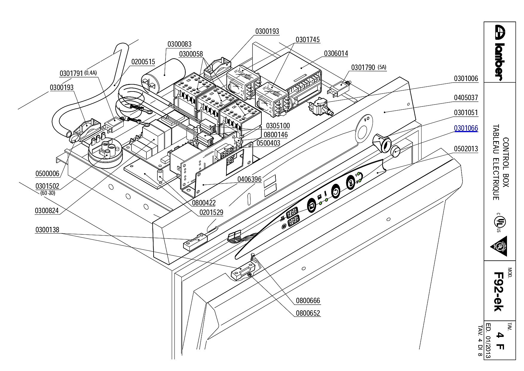 Lamber-Eurodib Control Box Tableau Electrique