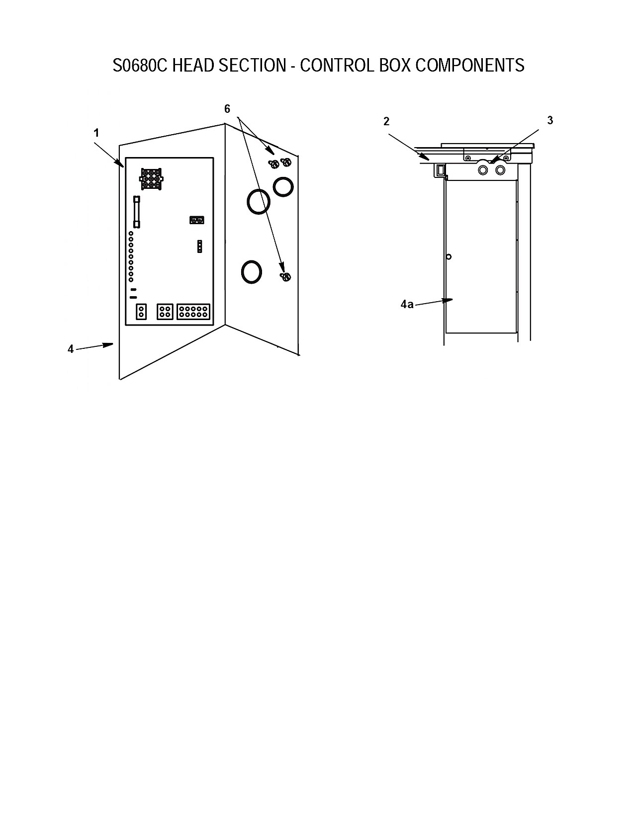 S0680C HEAD SECTION - CONTROL BOX COMPONENTS