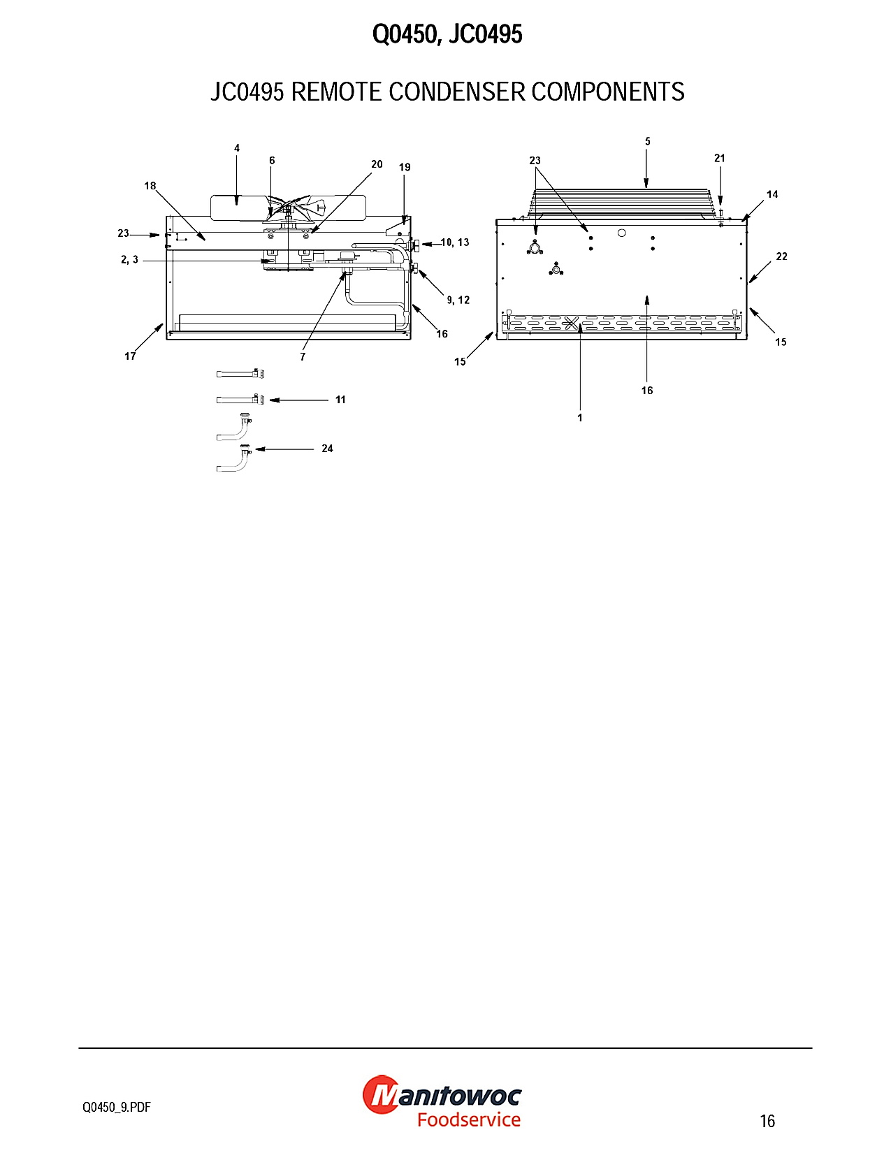 Manitowoc Ice Jc0495 Remote Condenser Components