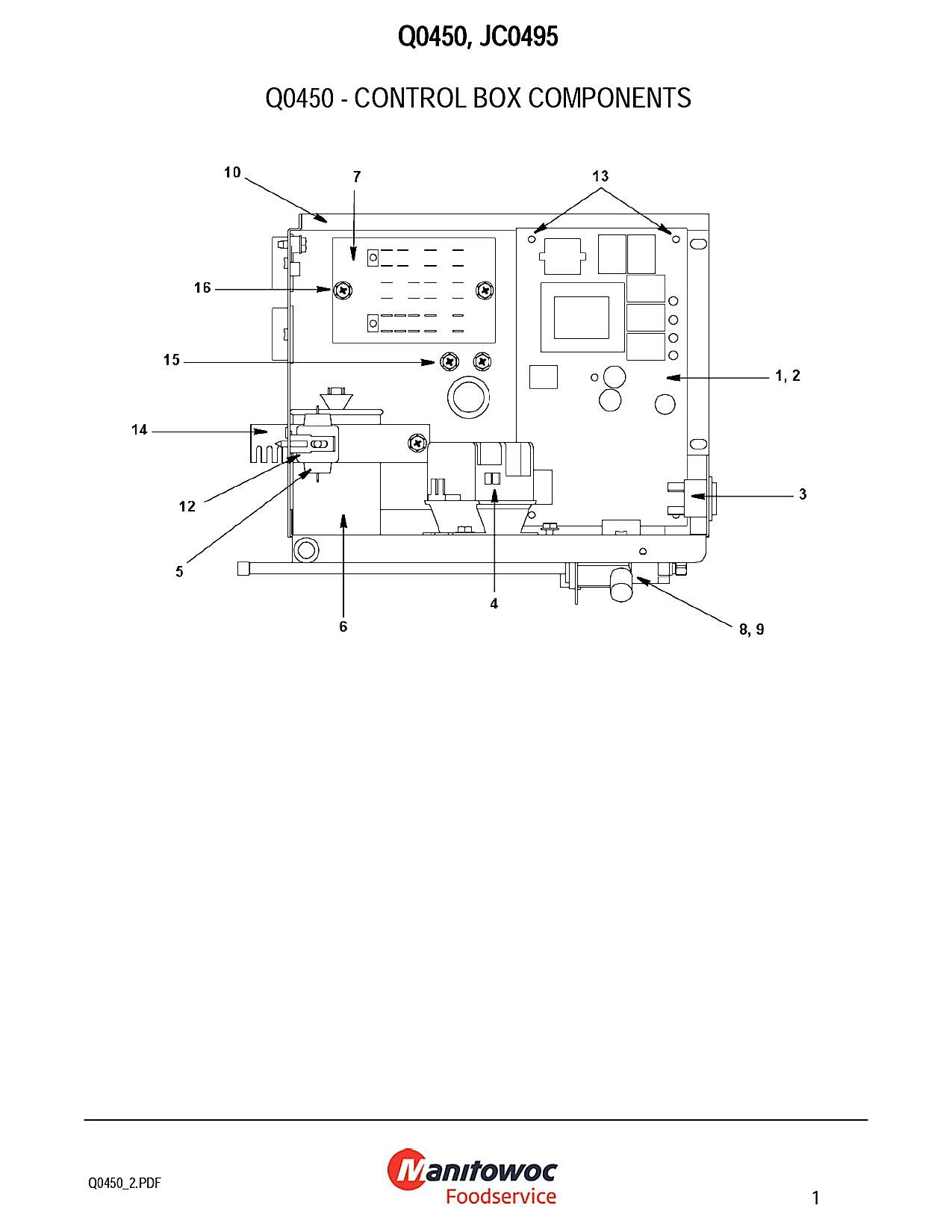 Q0450 - CONTROL BOX COMPONENTS