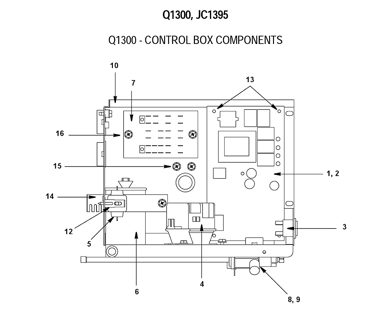 Q1300 - CONTROL BOX COMPONENTS